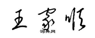 梁锦英王家顺草书个性签名怎么写