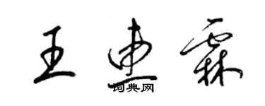 梁锦英王惠霖草书个性签名怎么写