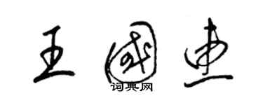 梁锦英王国惠草书个性签名怎么写