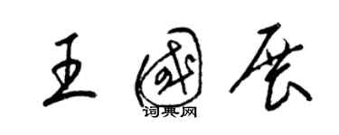梁锦英王国展草书个性签名怎么写