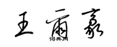 梁锦英王尔豪草书个性签名怎么写