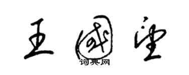 梁锦英王国望草书个性签名怎么写