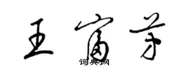 梁锦英王富芳草书个性签名怎么写
