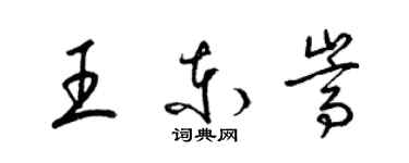 梁锦英王东嵩草书个性签名怎么写