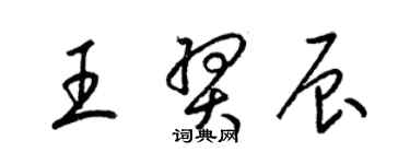 梁锦英王羿辰草书个性签名怎么写
