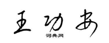 梁锦英王功安草书个性签名怎么写