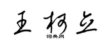 梁锦英王柯立草书个性签名怎么写