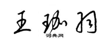 梁锦英王珈羽草书个性签名怎么写