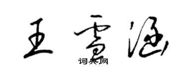 梁锦英王雪涵草书个性签名怎么写