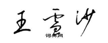 梁锦英王雪沙草书个性签名怎么写