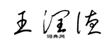 梁锦英王润德草书个性签名怎么写