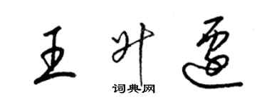 梁锦英王升迁草书个性签名怎么写