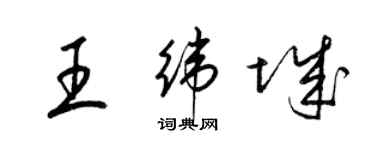 梁锦英王纬城草书个性签名怎么写