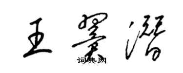 梁锦英王翼潜草书个性签名怎么写