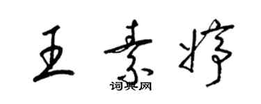 梁锦英王素婷草书个性签名怎么写