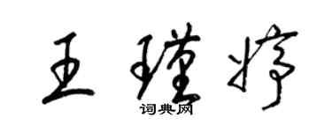 梁锦英王瑾婷草书个性签名怎么写