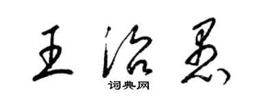梁锦英王治愚草书个性签名怎么写