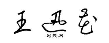 梁锦英王迅花草书个性签名怎么写