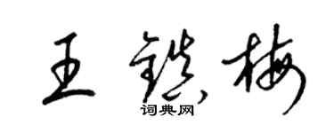 梁锦英王镇梅草书个性签名怎么写
