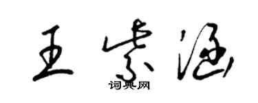 梁锦英王紫涵草书个性签名怎么写