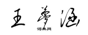 梁锦英王梦涵草书个性签名怎么写