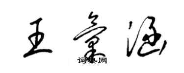 梁锦英王汇涵草书个性签名怎么写