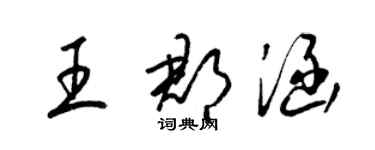 梁锦英王郡涵草书个性签名怎么写