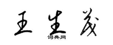 梁锦英王生茂草书个性签名怎么写