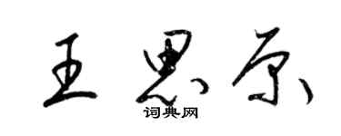 梁锦英王思原草书个性签名怎么写