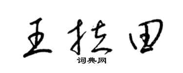 梁锦英王拉田草书个性签名怎么写