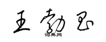 梁锦英王勃昌草书个性签名怎么写
