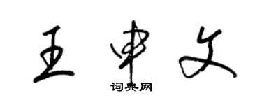 梁锦英王申文草书个性签名怎么写
