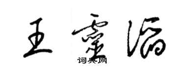 梁锦英王灵滔草书个性签名怎么写