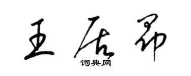 梁锦英王居昂草书个性签名怎么写