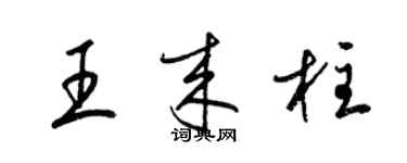 梁锦英王来柱草书个性签名怎么写