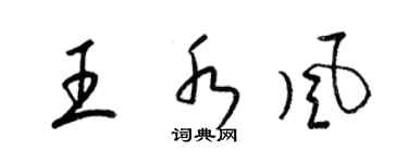 梁锦英王水风草书个性签名怎么写