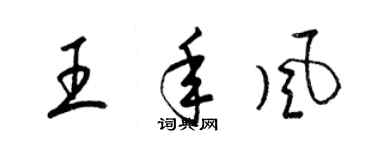 梁锦英王年风草书个性签名怎么写
