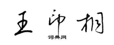 梁锦英王印桐草书个性签名怎么写