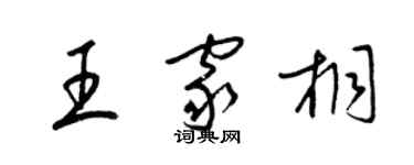 梁锦英王家桐草书个性签名怎么写