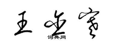 梁锦英王含寒草书个性签名怎么写
