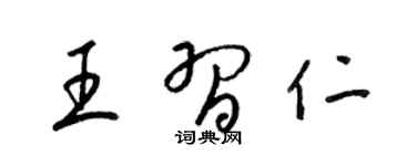 梁锦英王习仁草书个性签名怎么写
