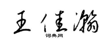 梁锦英王佳瀚草书个性签名怎么写