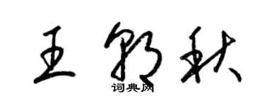 梁锦英王朝秋草书个性签名怎么写