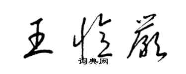梁锦英王忆严草书个性签名怎么写