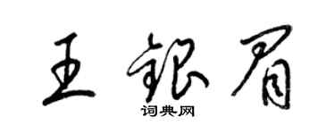 梁锦英王银眉草书个性签名怎么写