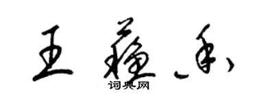 梁锦英王苏香草书个性签名怎么写