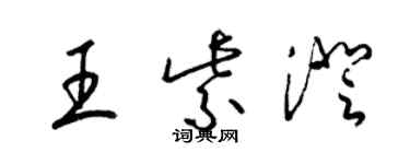 梁锦英王紫澄草书个性签名怎么写