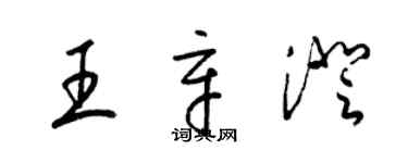 梁锦英王辛澄草书个性签名怎么写