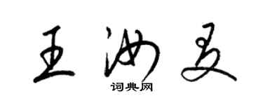 梁锦英王汝友草书个性签名怎么写