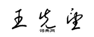 梁锦英王先望草书个性签名怎么写